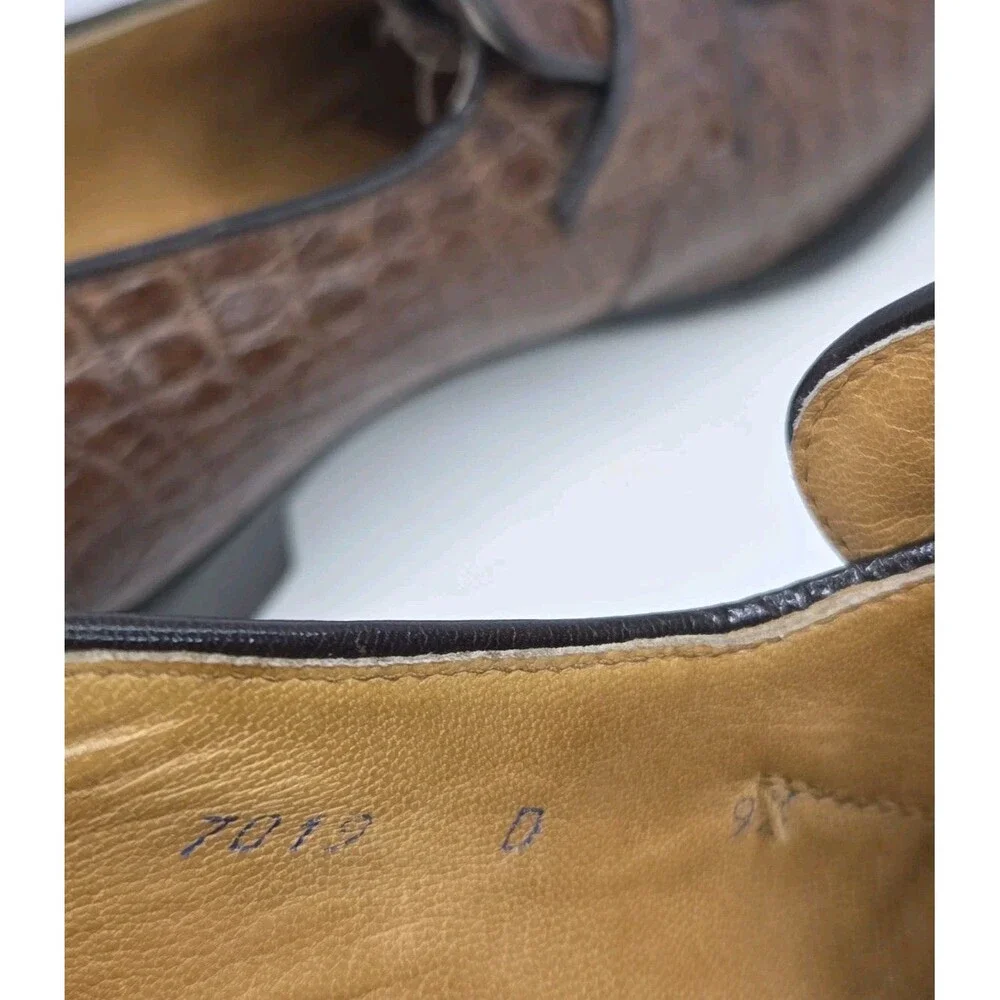 Vintage FBSC Marco D'Oro Italy Genuine Alligator Loafers Mens 9.5 D Excellent